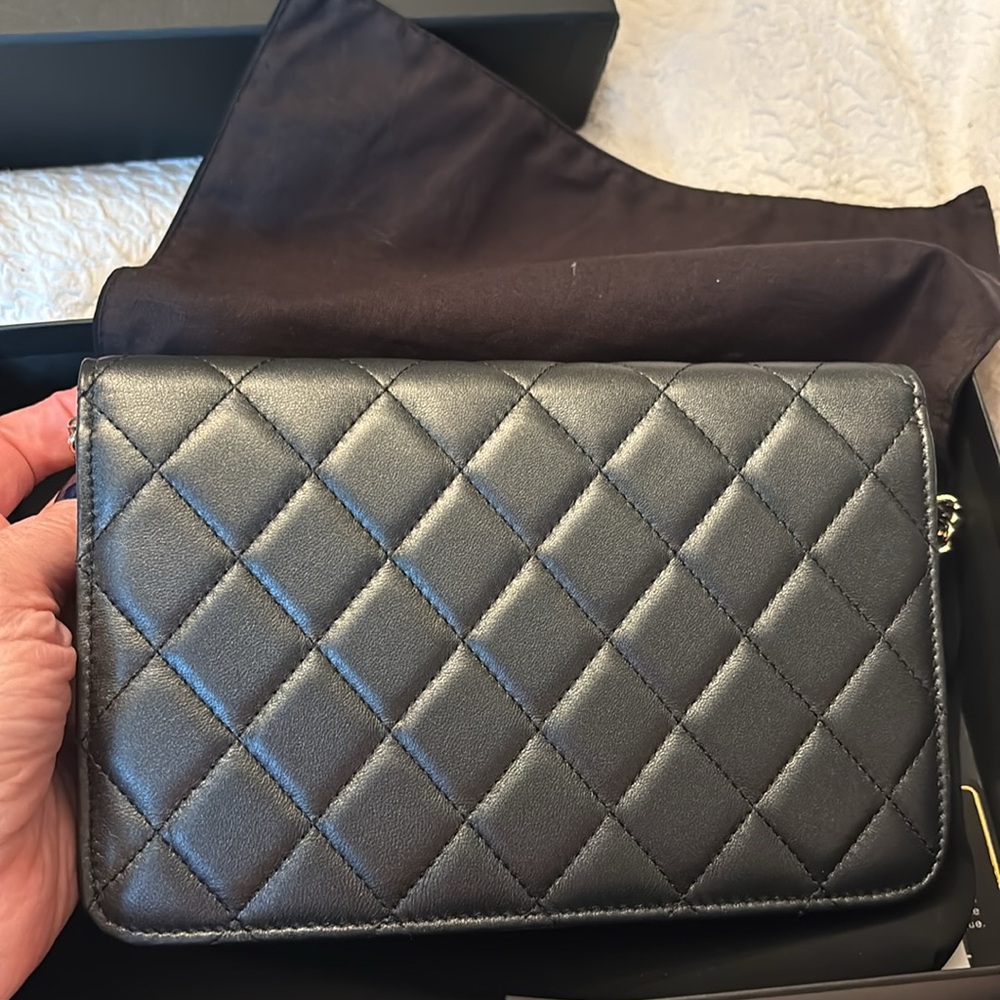 Chanel irradescent wallet with pearl chain. - Picture 7 of 7